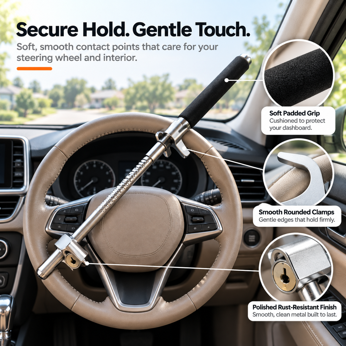 IronHold Anti-Theft Steering Wheel Lock