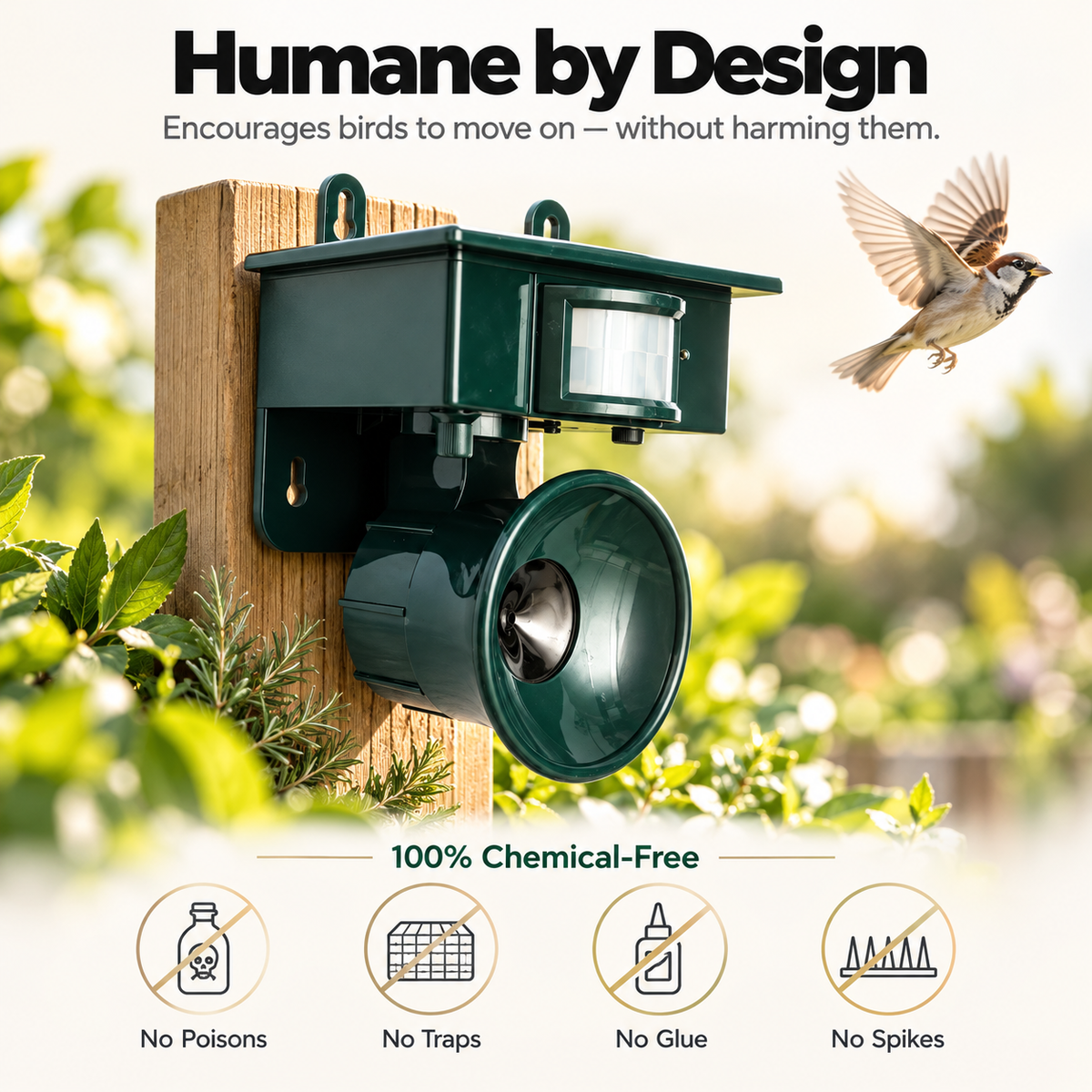 Perchless Solar Bird-Repeller