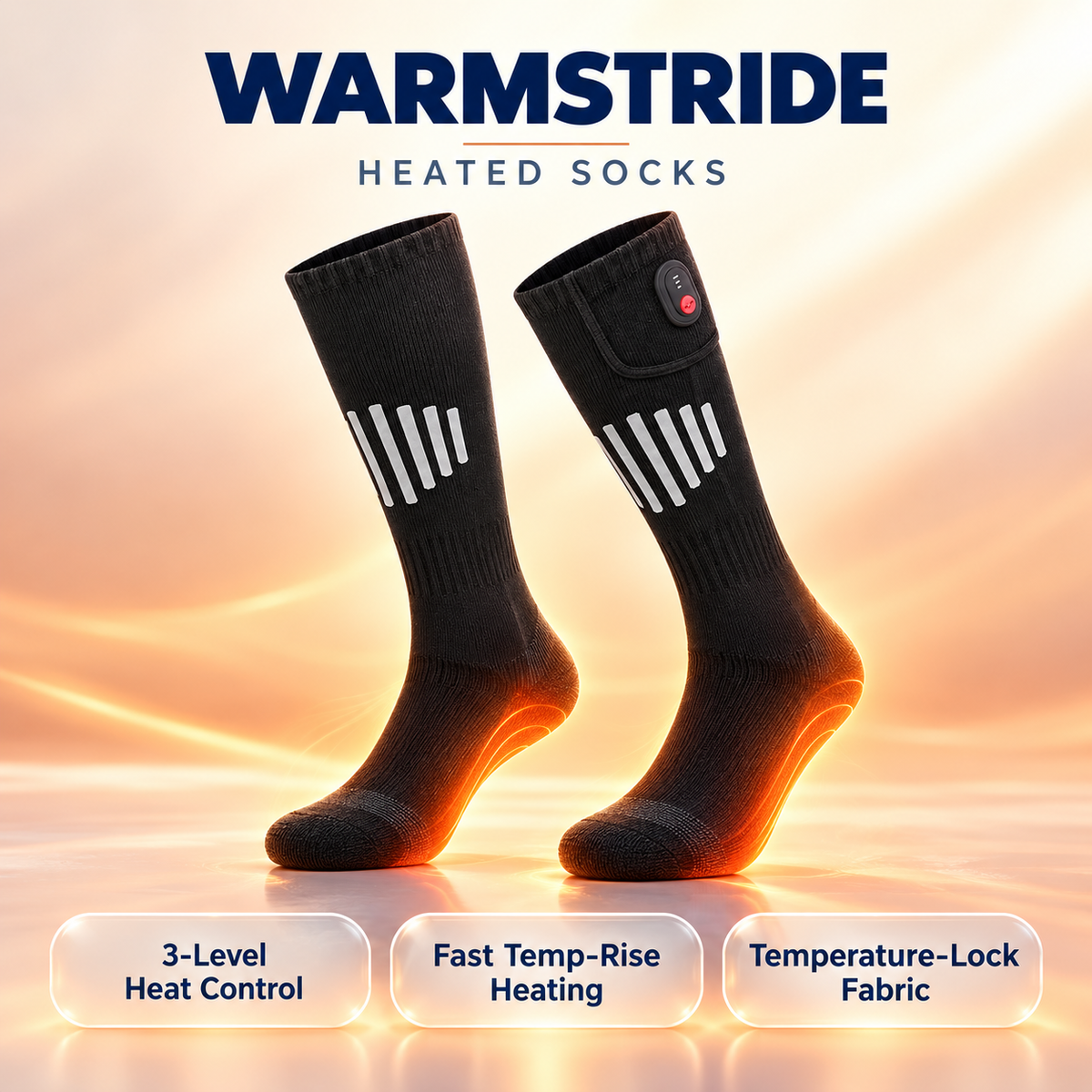 WarmStride Rechargeable Heated-Socks, 3 Heat Levels