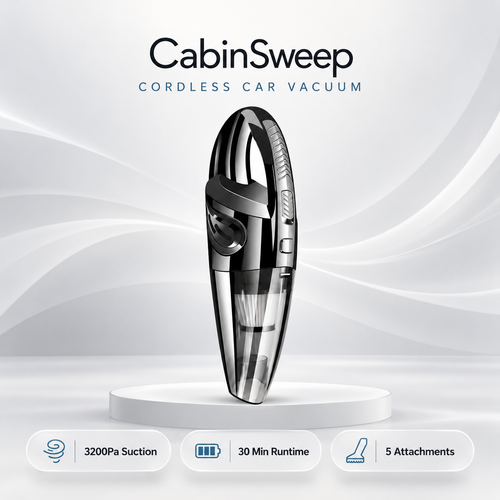 CabinSweep Cordless Car Vacuum | Handheld Mini Vacuum