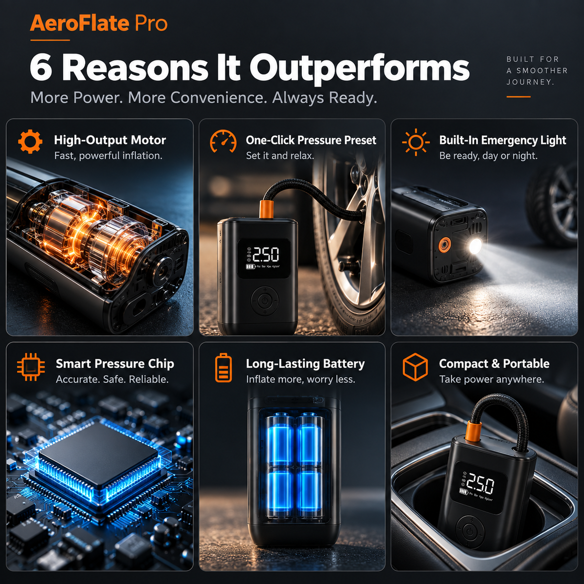 AeroFlate Pro – 150PSI Portable Digital Tire Inflator