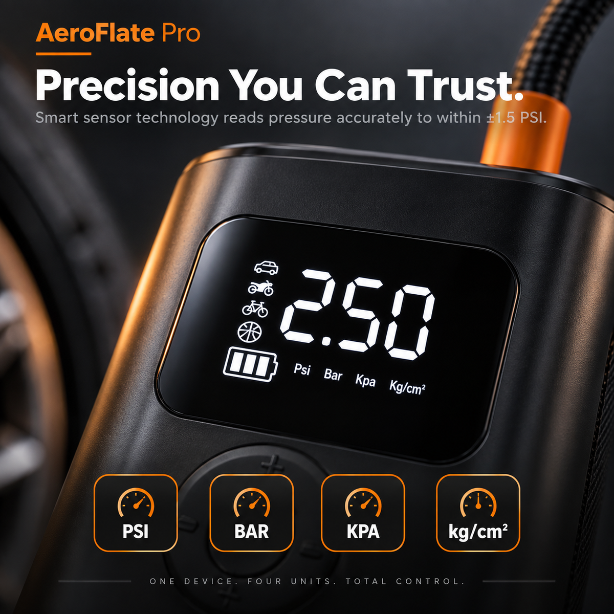 AeroFlate Pro – 150PSI Portable Digital Tire Inflator
