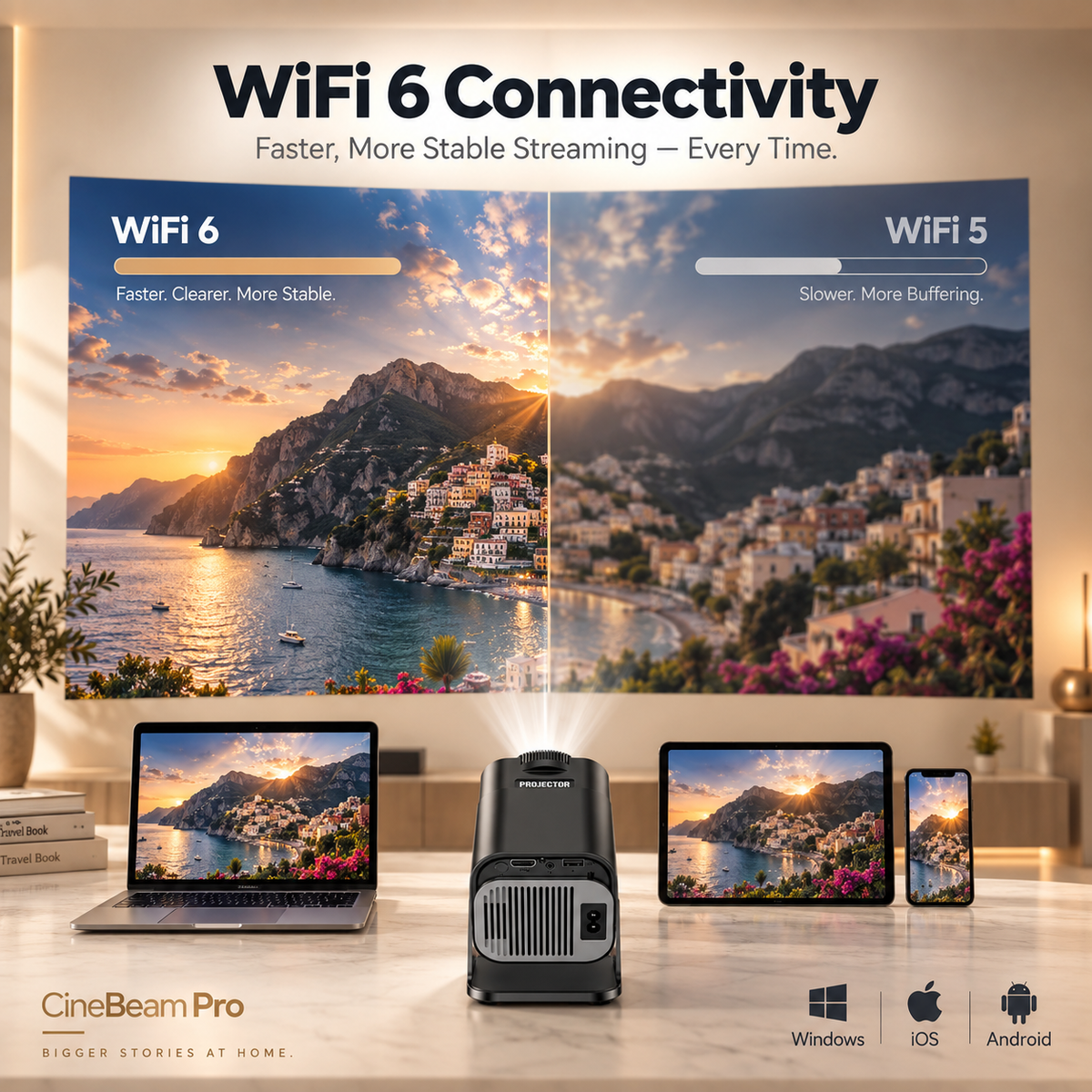 CineBeam Pro Portable 1080p HD Mini Projector