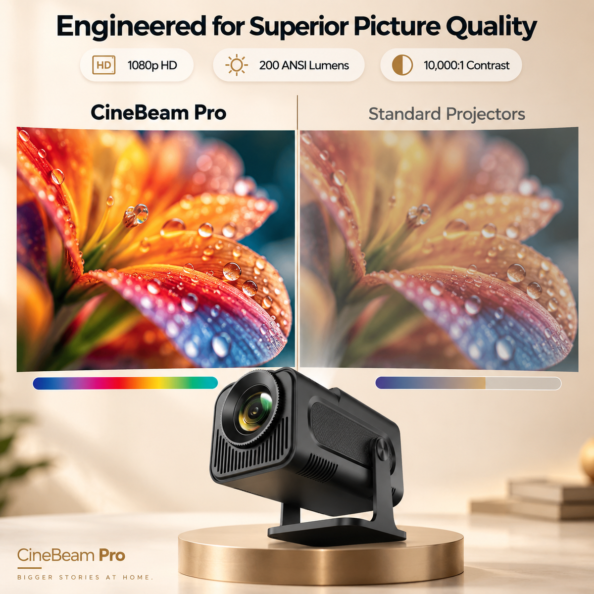 CineBeam Pro Portable 1080p HD Mini Projector
