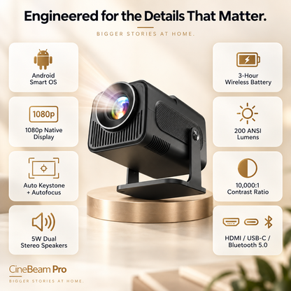 CineBeam Pro Portable 1080p HD Mini Projector