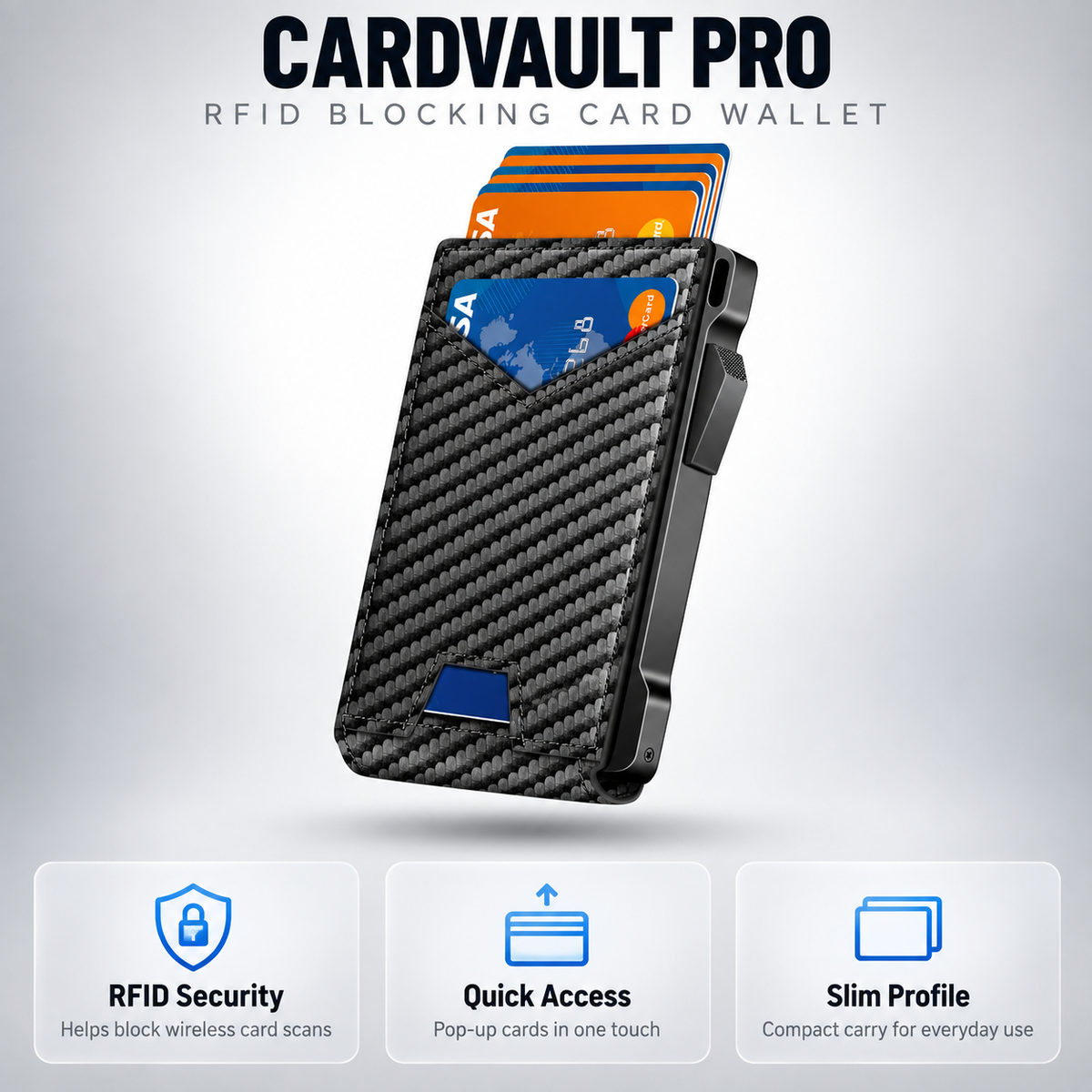 CardVault Pro RFID Blocking Pop Up Wallet