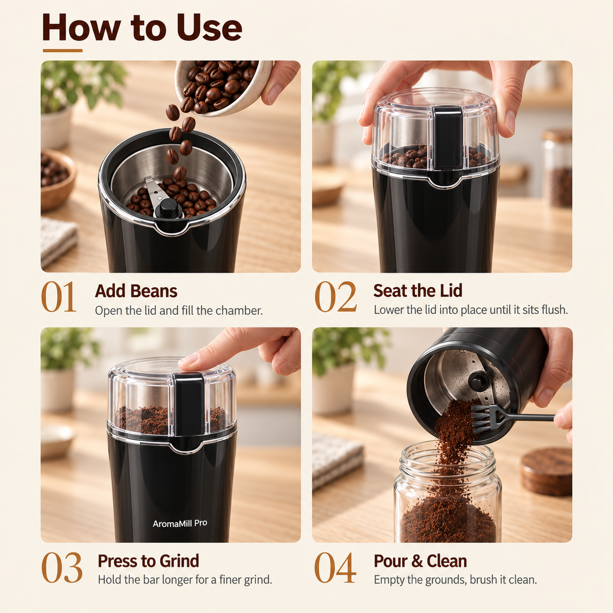 AromaMill Pro Electric Coffee Grinder