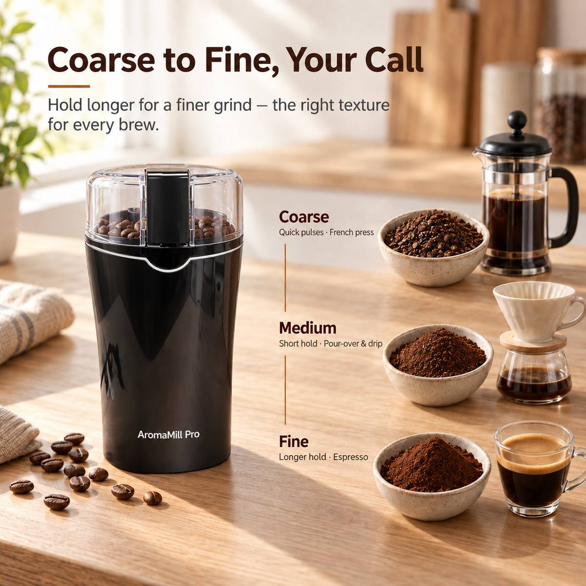 AromaMill Pro Electric Coffee Grinder