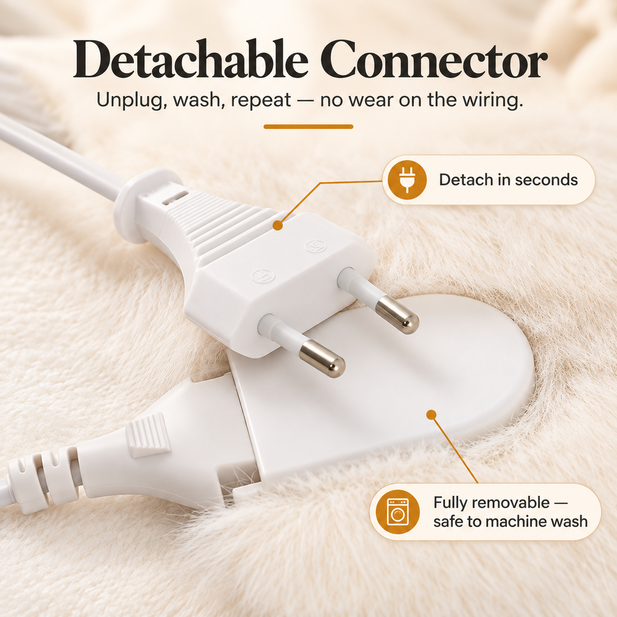 HeatHaven Electric Heated Blanket Faux Rabbit Fur