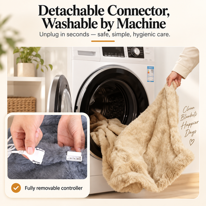 HeatHaven Electric Heated Blanket Faux Rabbit Fur