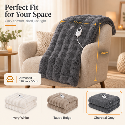 HeatHaven Electric Heated Blanket Faux Rabbit Fur