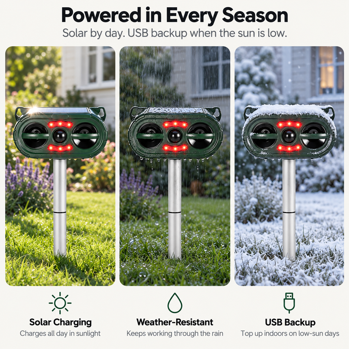 YardSentry Solar Animal Repeller | Ultrasonic Deterrent