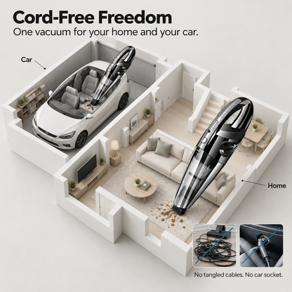 CabinSweep Cordless Car Vacuum | Handheld Mini Vacuum