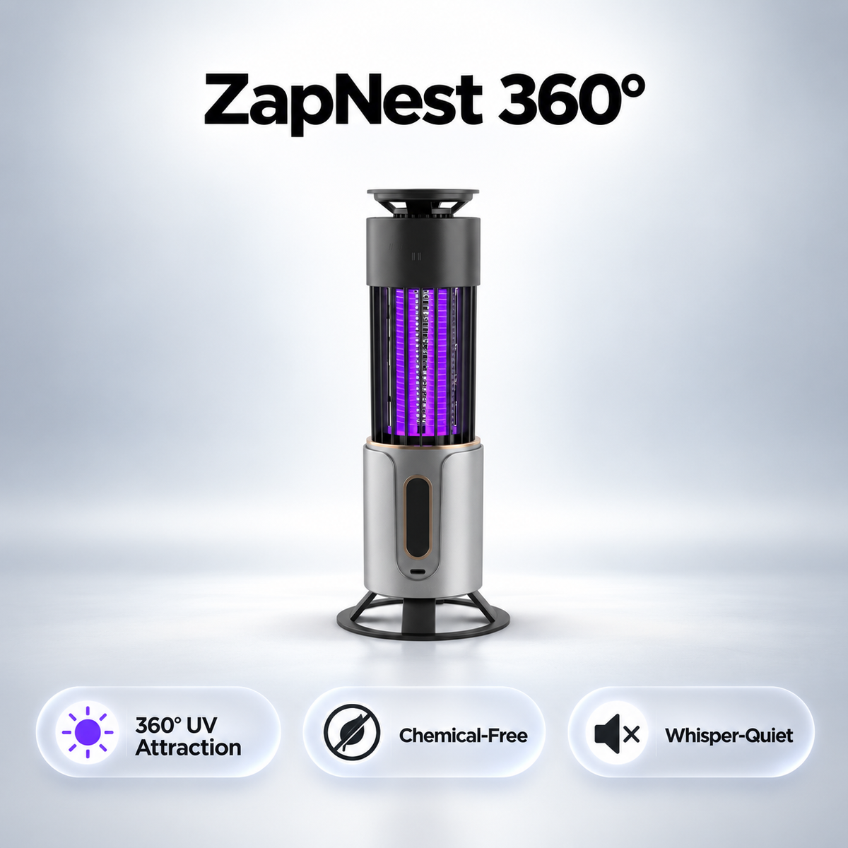 ZapNest 360° Mosquito Zapper | Chemical-Free UV Repellent