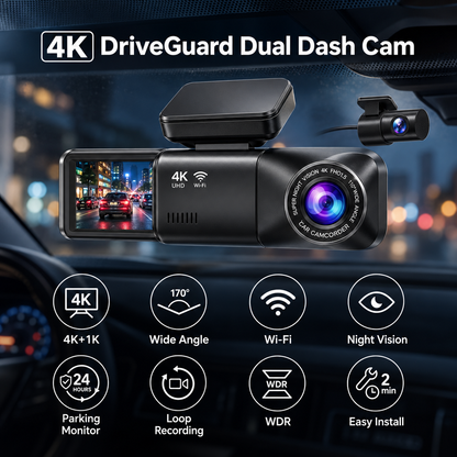 DriveGuard 4K Dual Dash Cam