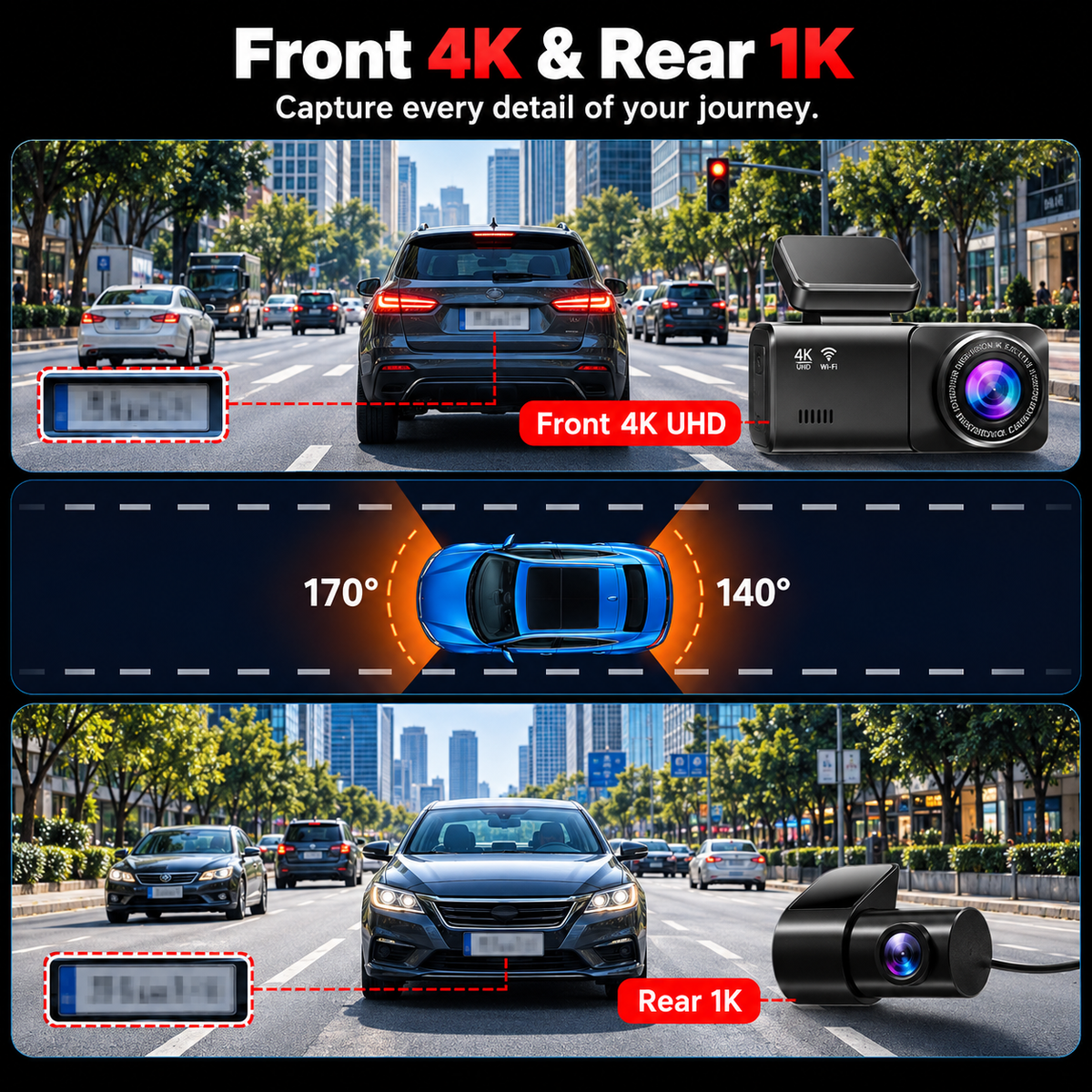 DriveGuard 4K Dual Dash Cam