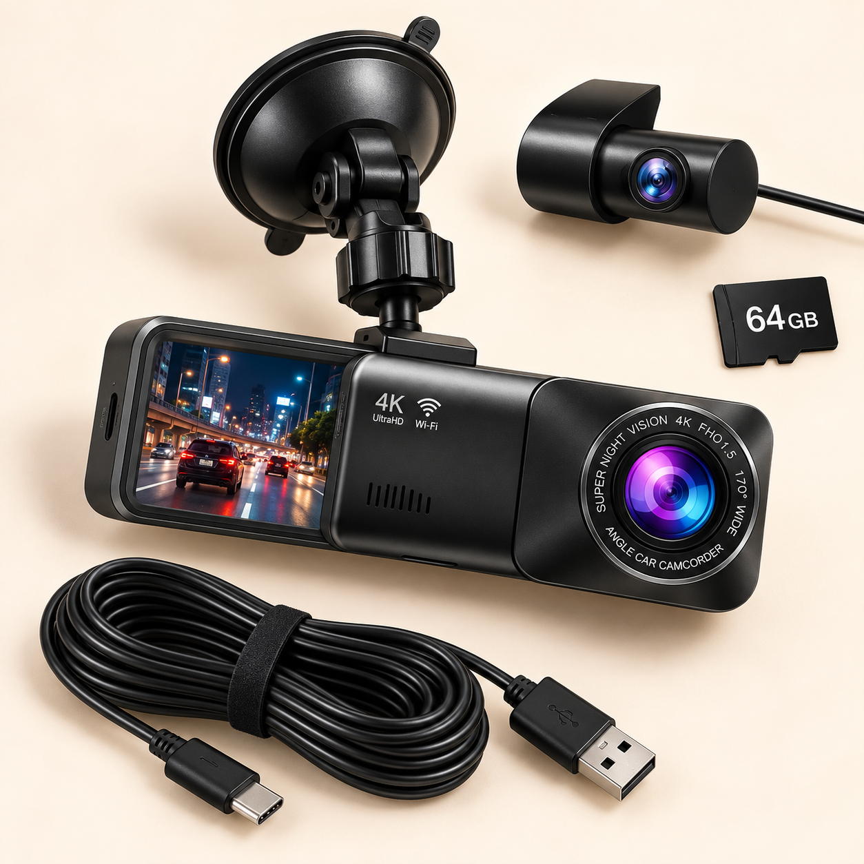DriveGuard 4K Dual Dash Cam