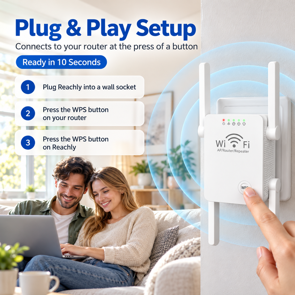 Reachly | 300Mbps WiFi-Repeater
