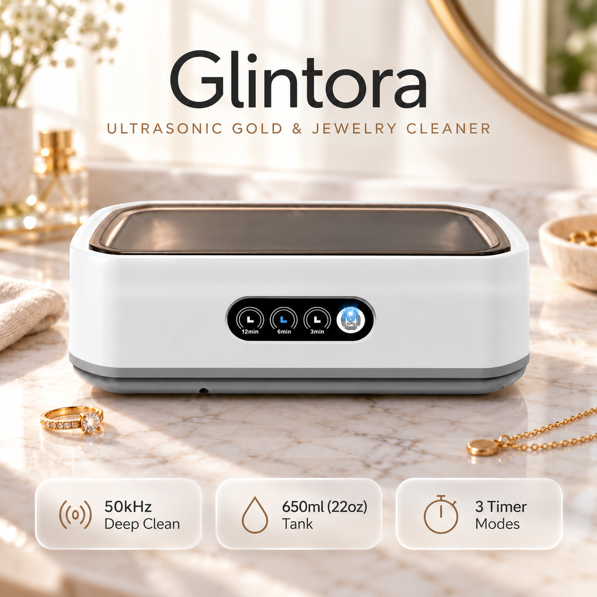 Glintora Ultrasonic Jewelry Cleaner