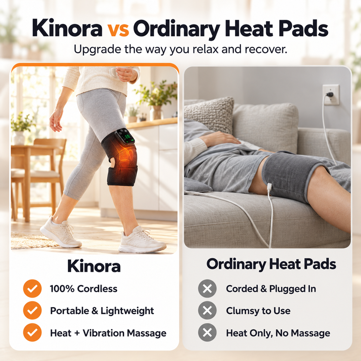 Kinora | Cordless Heated Knee & Shoulder Massager
