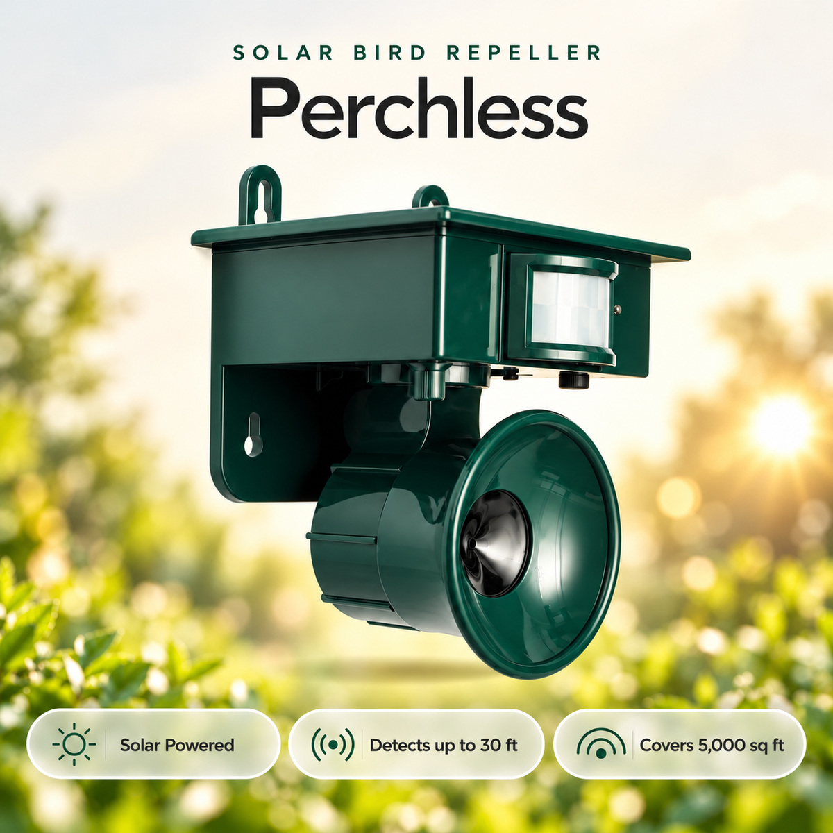 Perchless Solar Bird-Repeller