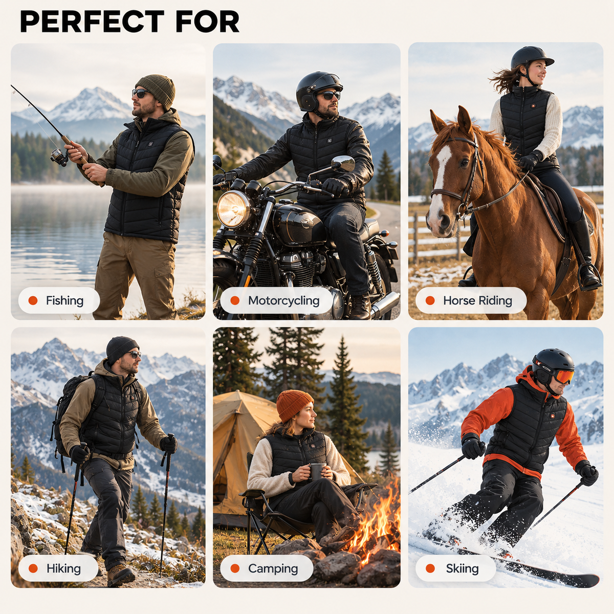 EmberWarm Heated Vest – 9 Heating Zones, 3 Heat Levels, USB Powered