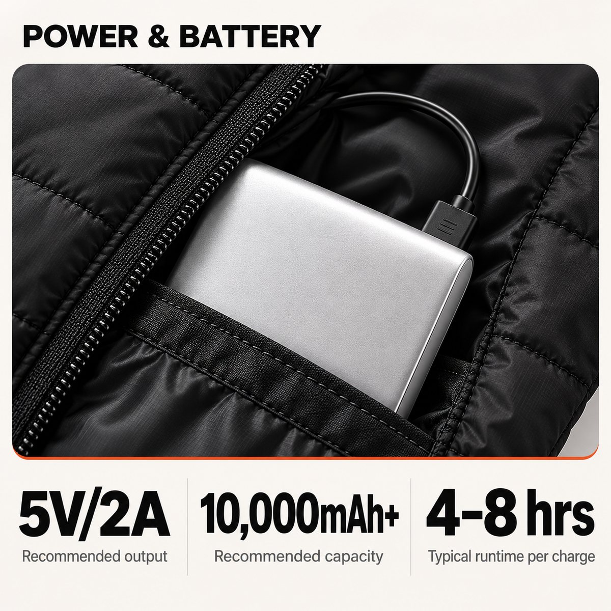 EmberWarm Heated Vest – 9 Heating Zones, 3 Heat Levels, USB Powered