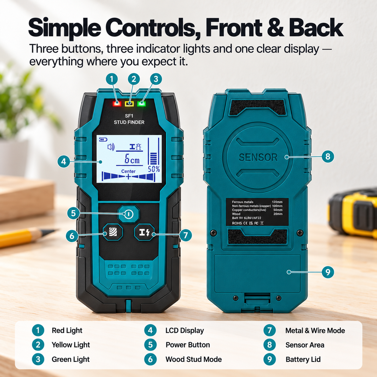 Wallwise Pro 5-in-1 Stud Finder