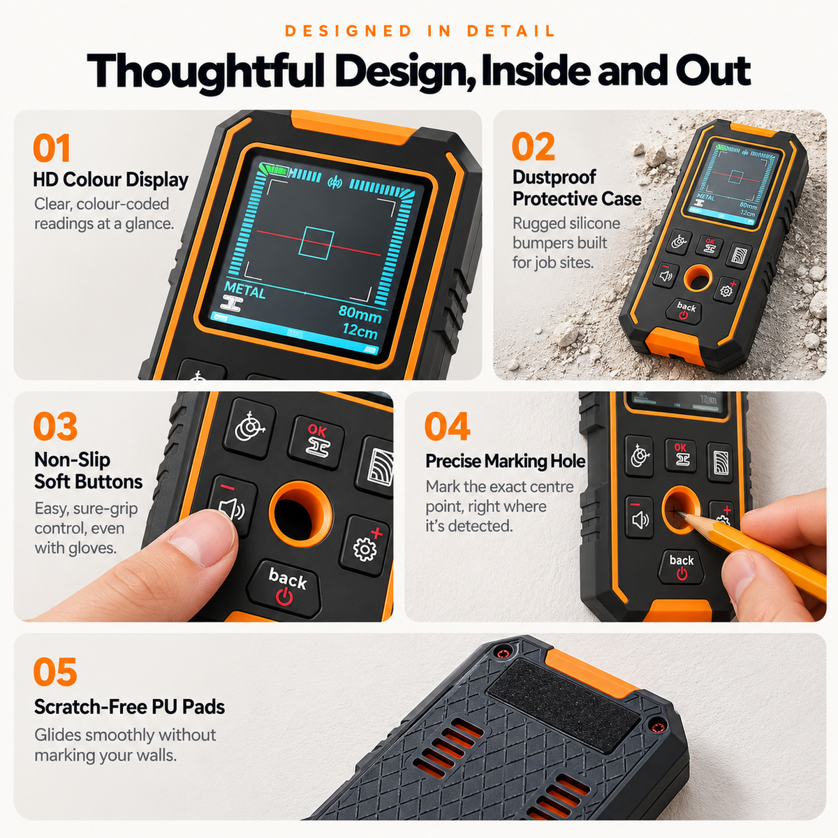 Stratix 3-in-1 Wall Scanner | Stud-Finder, Metal & Live Wire Detector