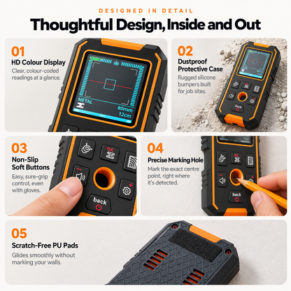 Stratix 3-in-1 Wall Scanner | Stud-Finder, Metal & Live Wire Detector