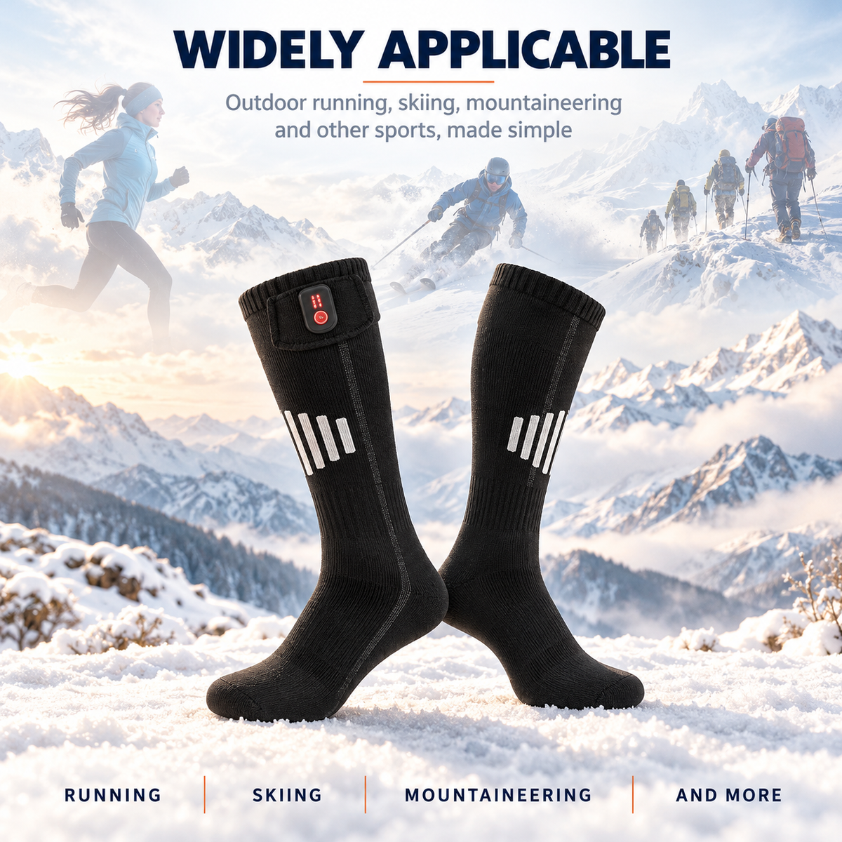 WarmStride Rechargeable Heated Socks, 3 Heat Levels