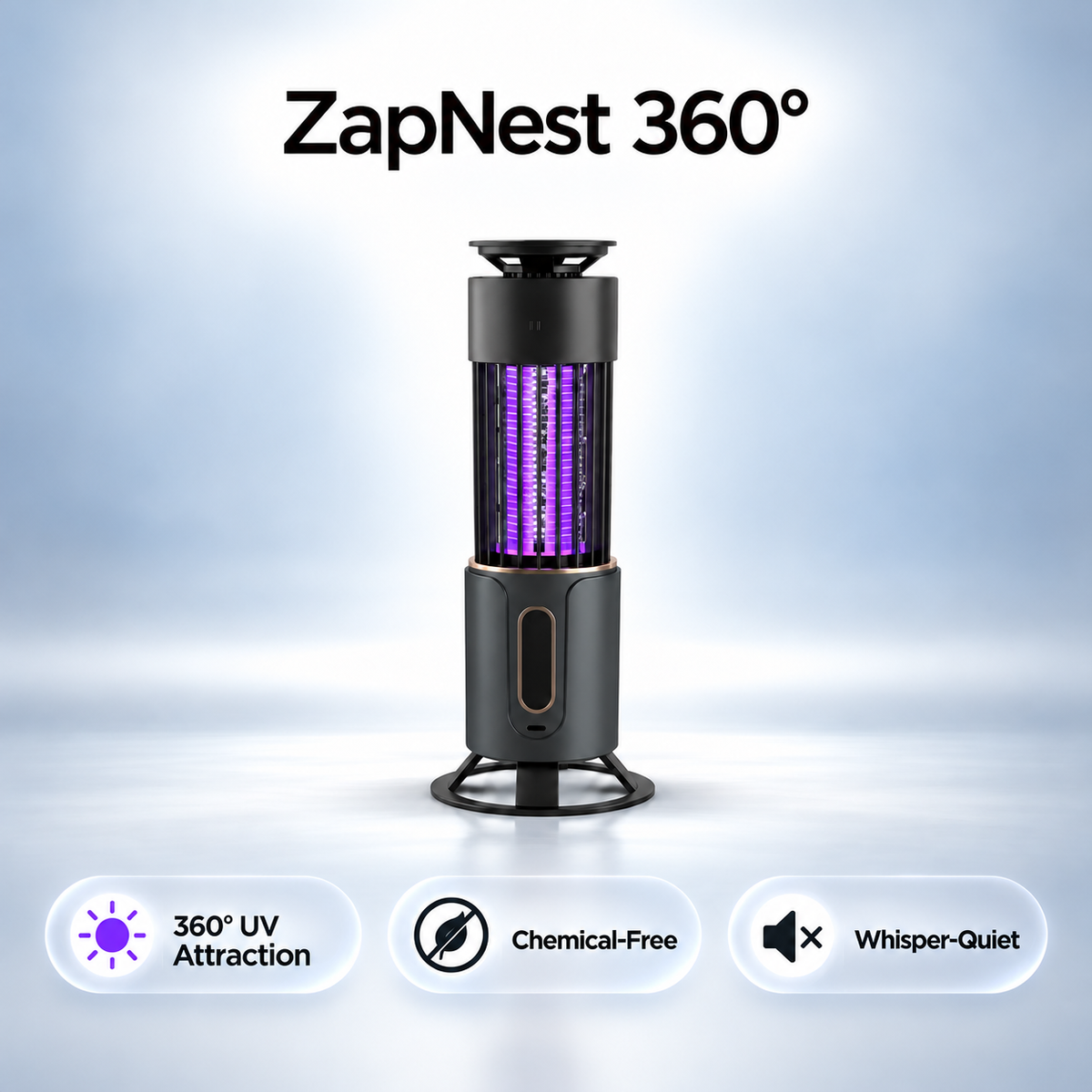 ZapNest 360° Mosquito-Zapper | Chemical-Free UV Repellent