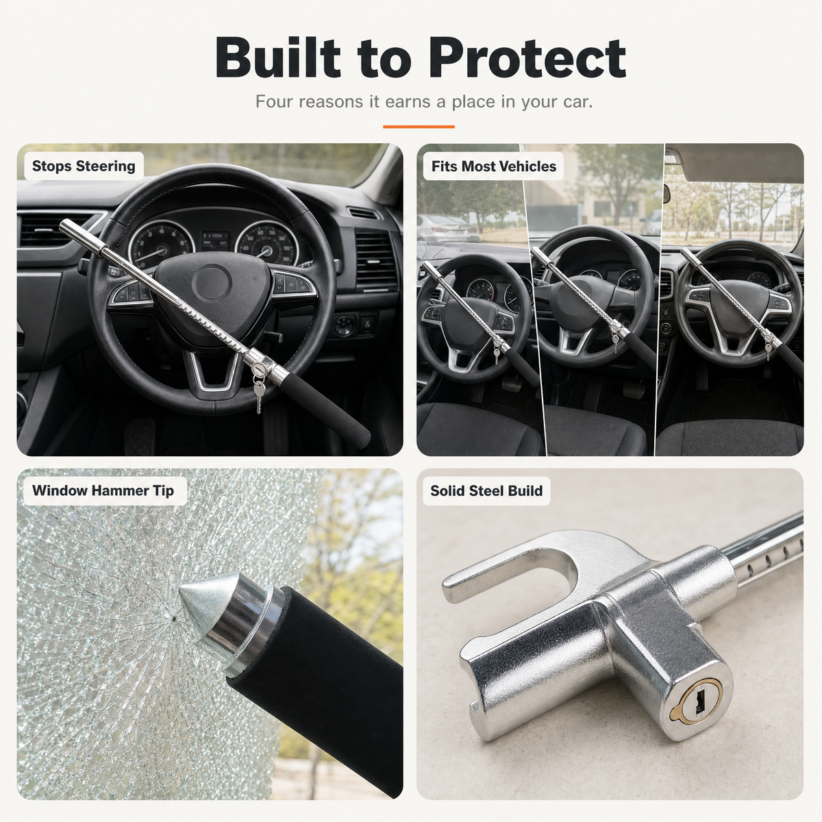 IronHold Anti-Theft Steering Wheel Lock